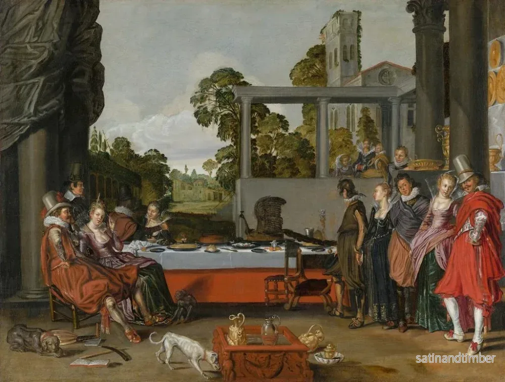Reproduktion av målningen av det glada sällskapet på en terrass - Willem Pietersz Buytewech - Bild 2
