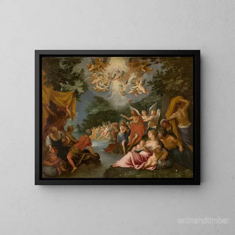 Reproduktion av målningen Le Baptême du Christ - Hans Rottenhammer