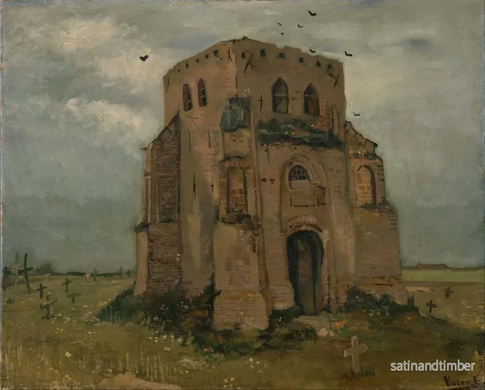 Reproduktion av målningen Le vieux clocher de Nuenen Le cimetière des paysans - Vincent van Gogh - Bild 2
