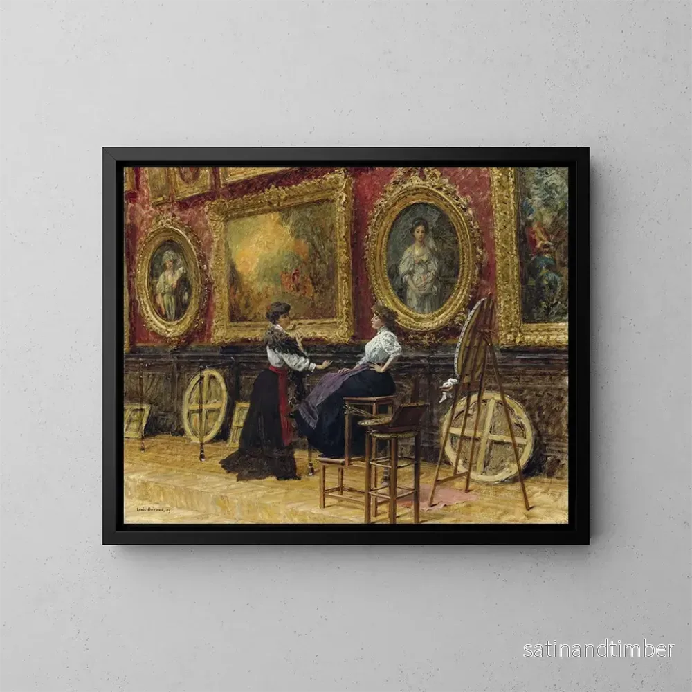 Reproduktion av målningen Les Copistes au Musée du Louvre - Louis Broud