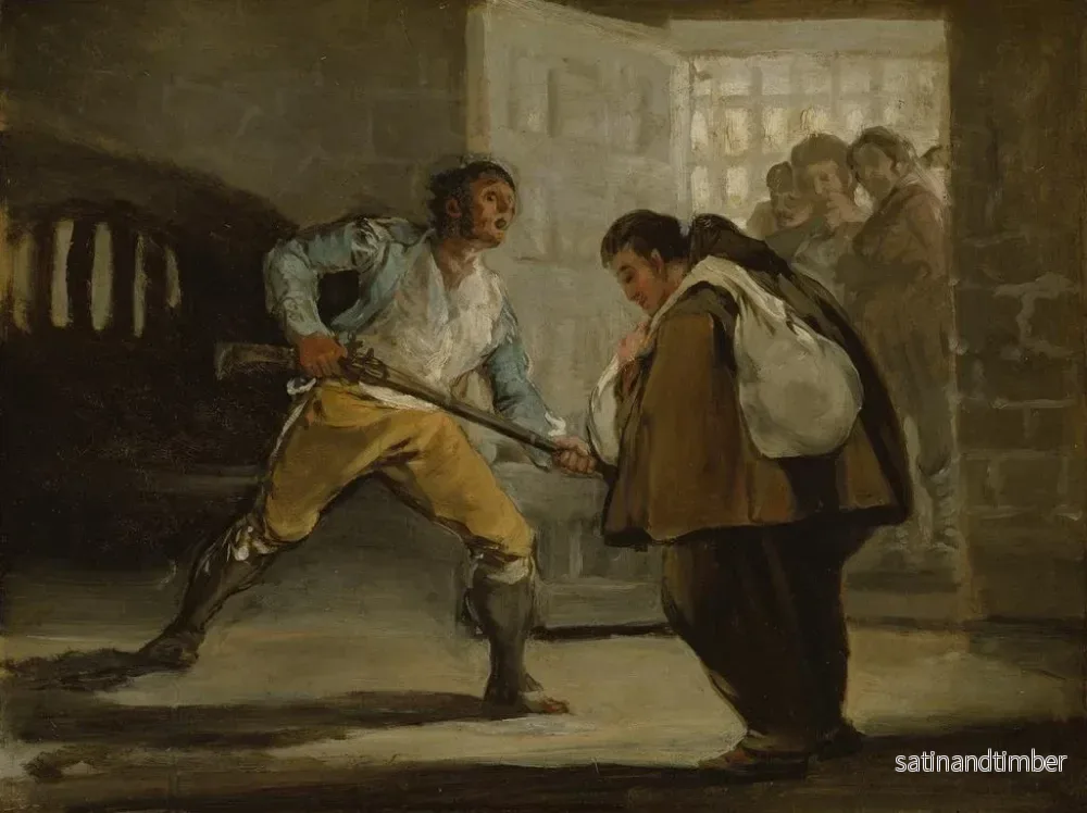 Reproduktion av målningen Le Maragato hotar broder Pedro de Zaldivia med sitt vapen - Francisco de Goya - Bild 2