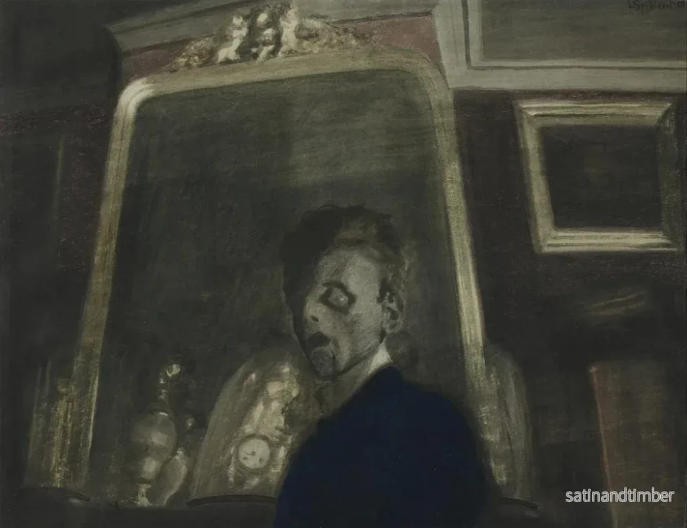 Reproduktion av målningen Självporträtt med spegel - Léon Spilliaert - Bild 2