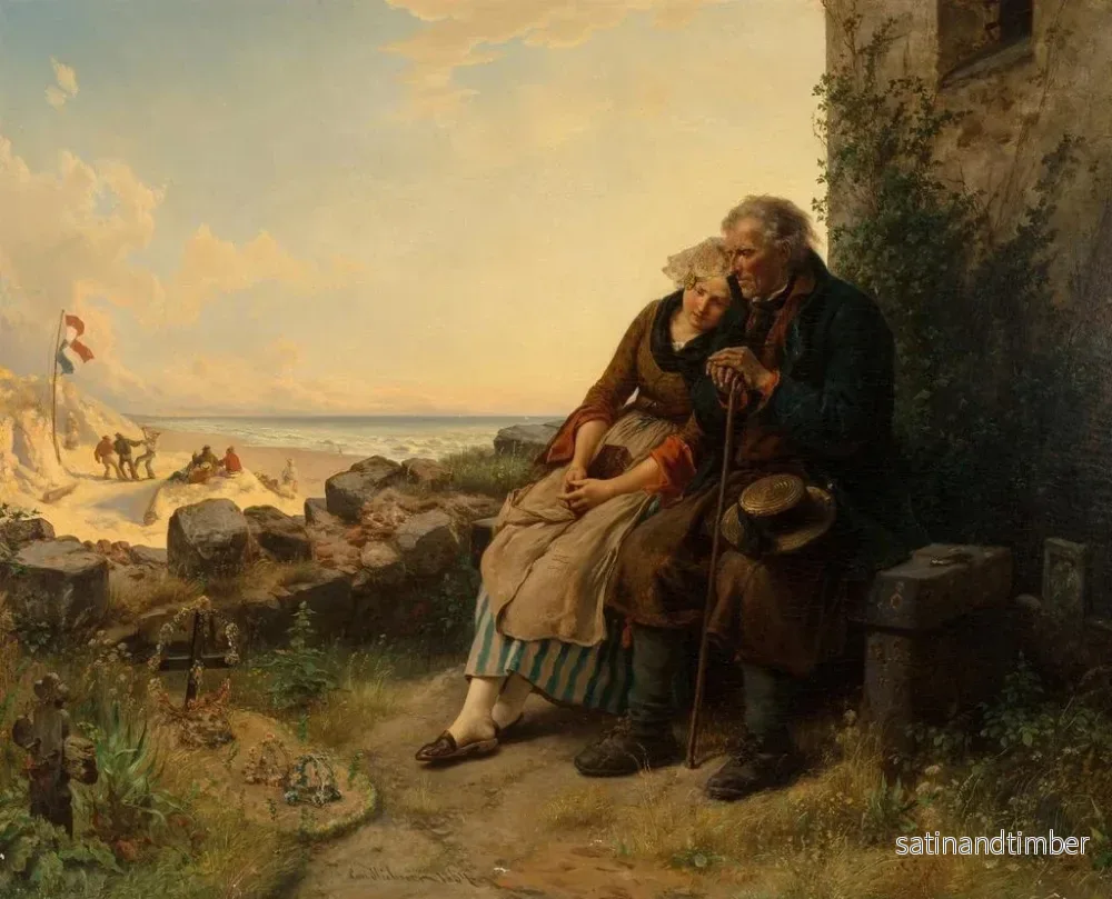 Reproduktion av målningen Retour au cimetière - Carl Wilhelm Hübner - Bild 2