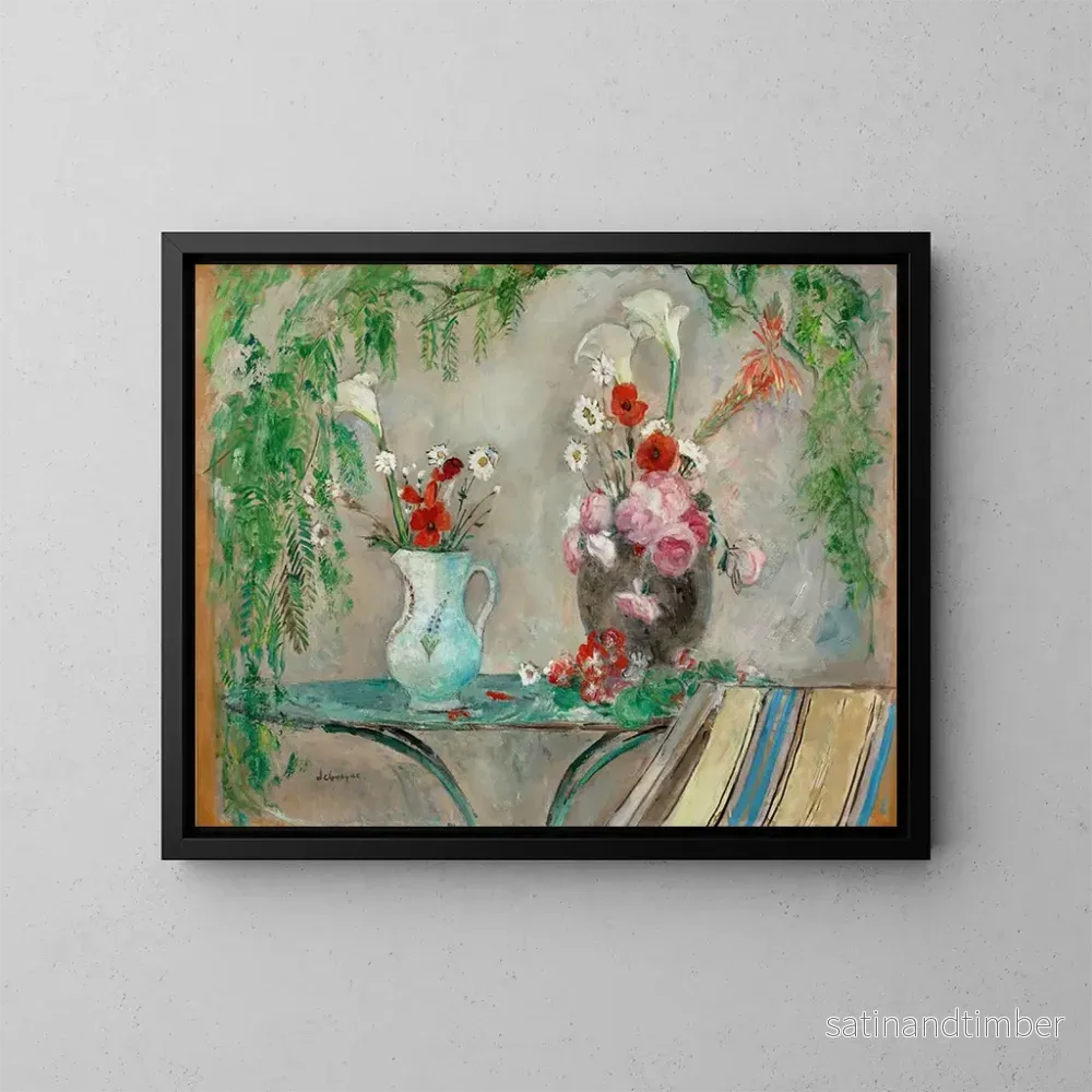 Reproduktion av målningen Blommor på ett terrassbord - Henri Lebasque