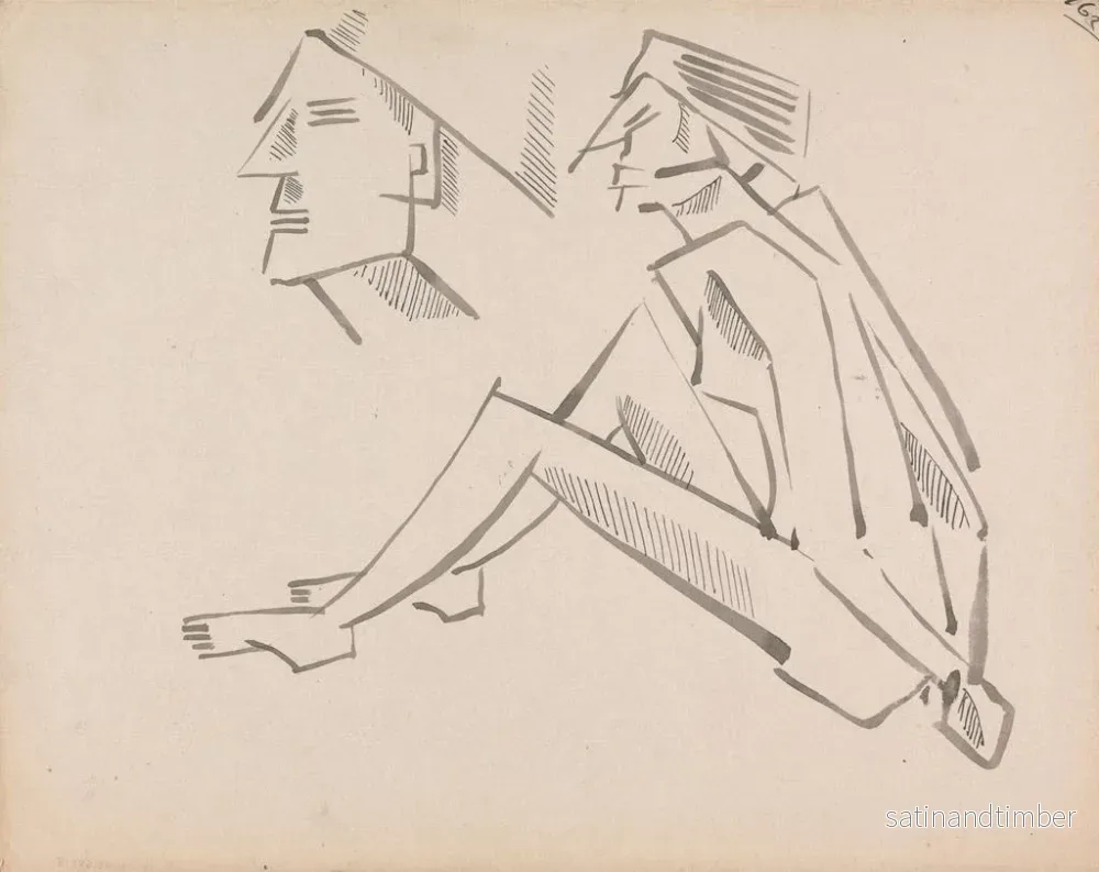 Reproduktion av målningen Två figurstudier - Henri Gaudier-Brzeska - Bild 2