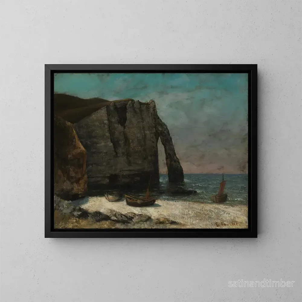 Reproduktion av målningen La falaise à Étretat - Gustave Courbet