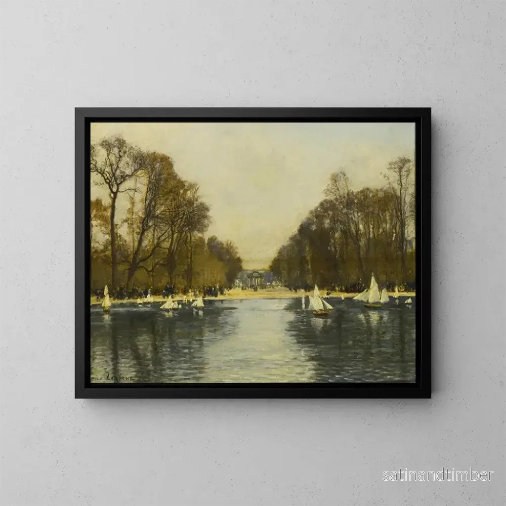 Reproduktion av målningen Les jardins des Tuileries à Paris - Edme-Emile Laborne