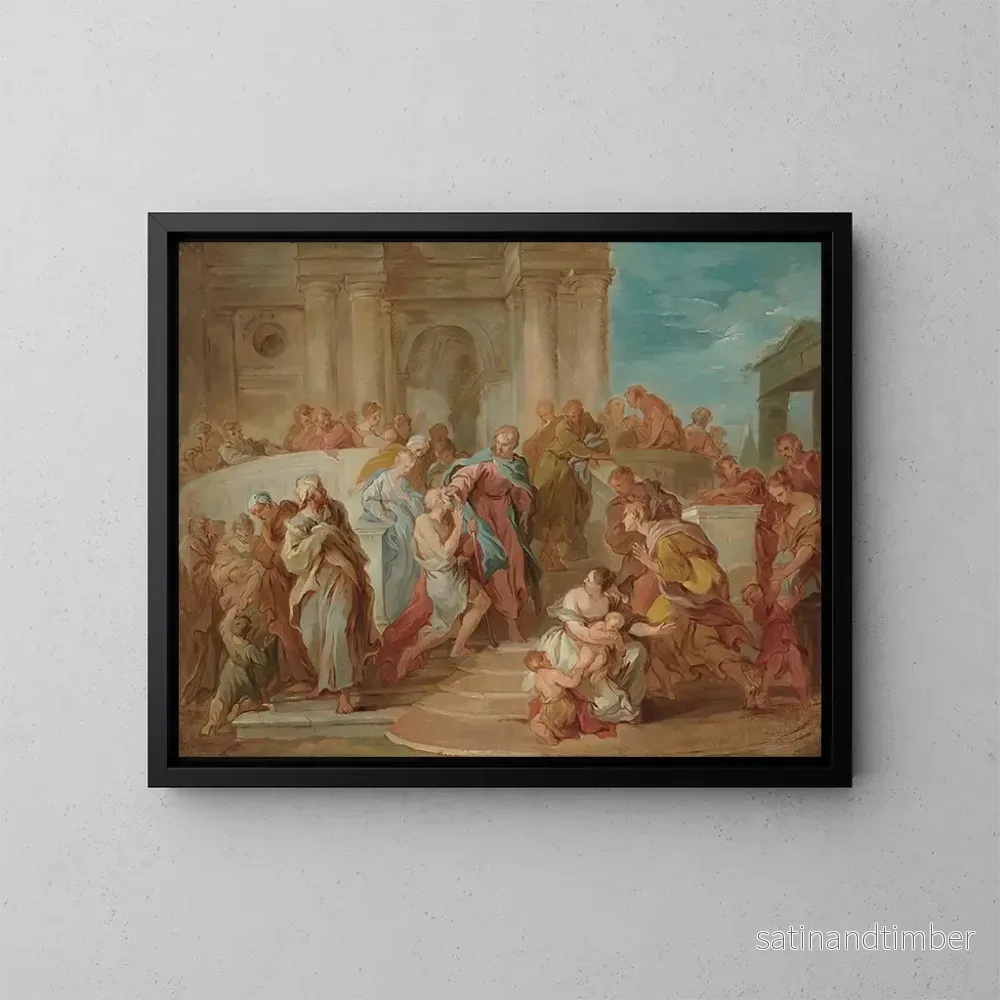 Reproduktion av målningen Le Christ guérissant l'aveugle - François Lemoyne
