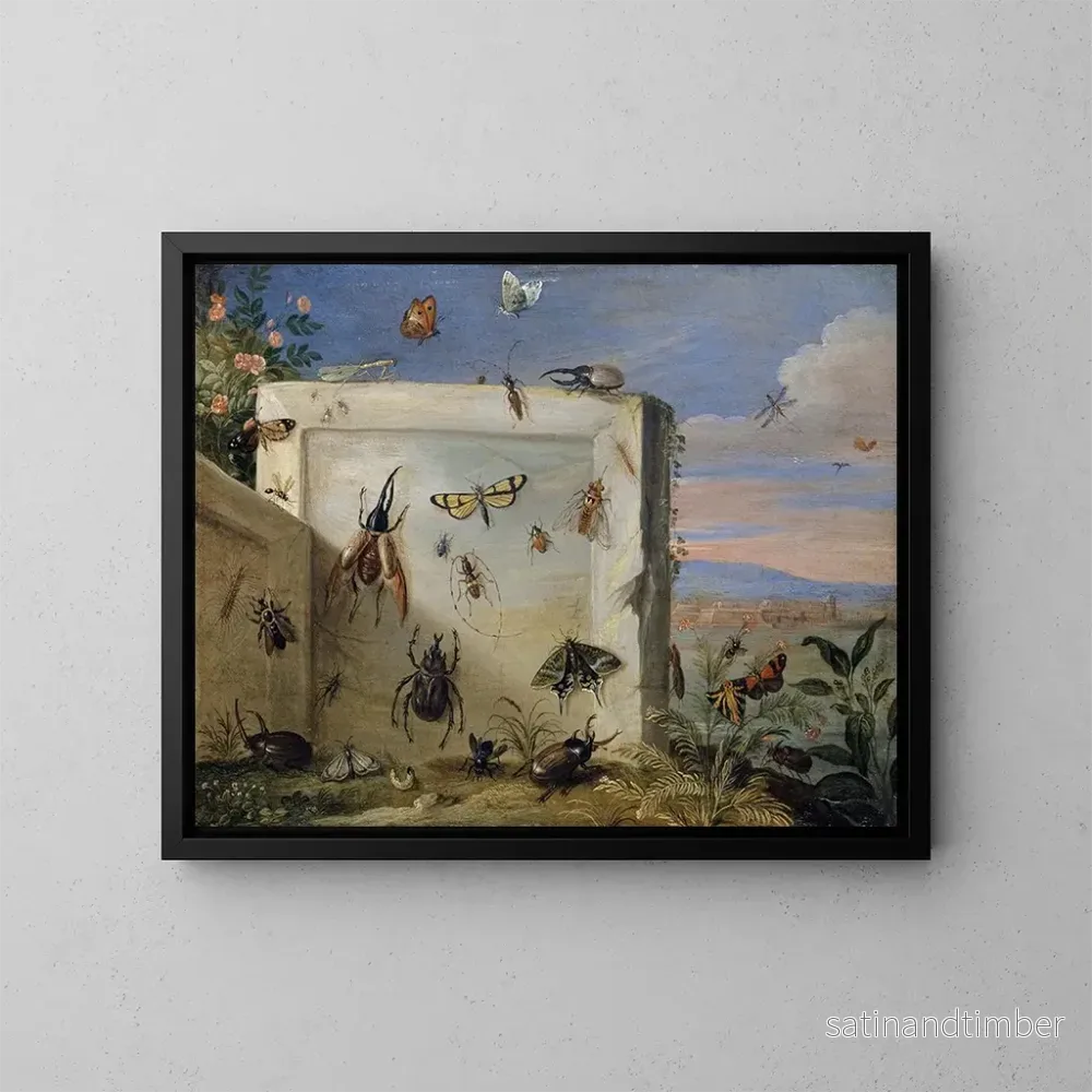 Reproduktion av målningen Insekter på en stenplatta – Jan van Kessel den äldre Reproduktion av målningen Insekter på en stenplatta – Jan van Kessel den äldre