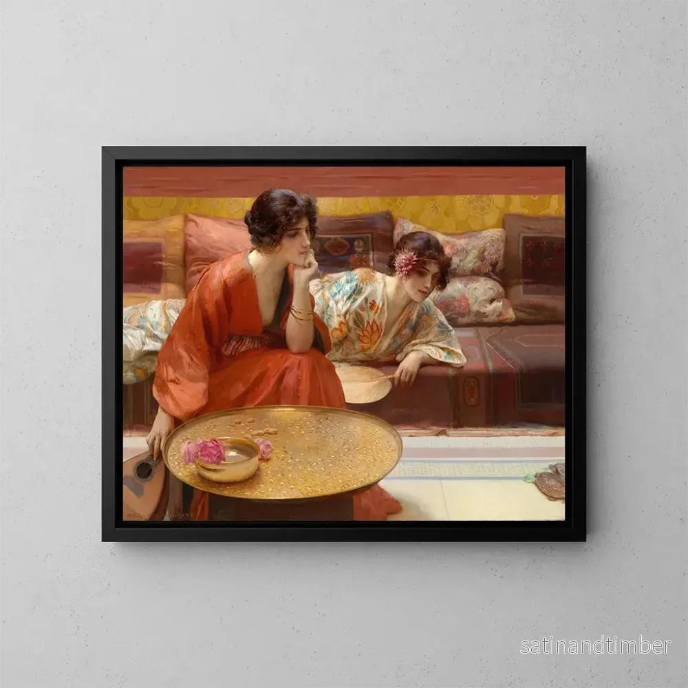 Reproduktion av målningen av slösande timmar - Henry Siddons Mowbray