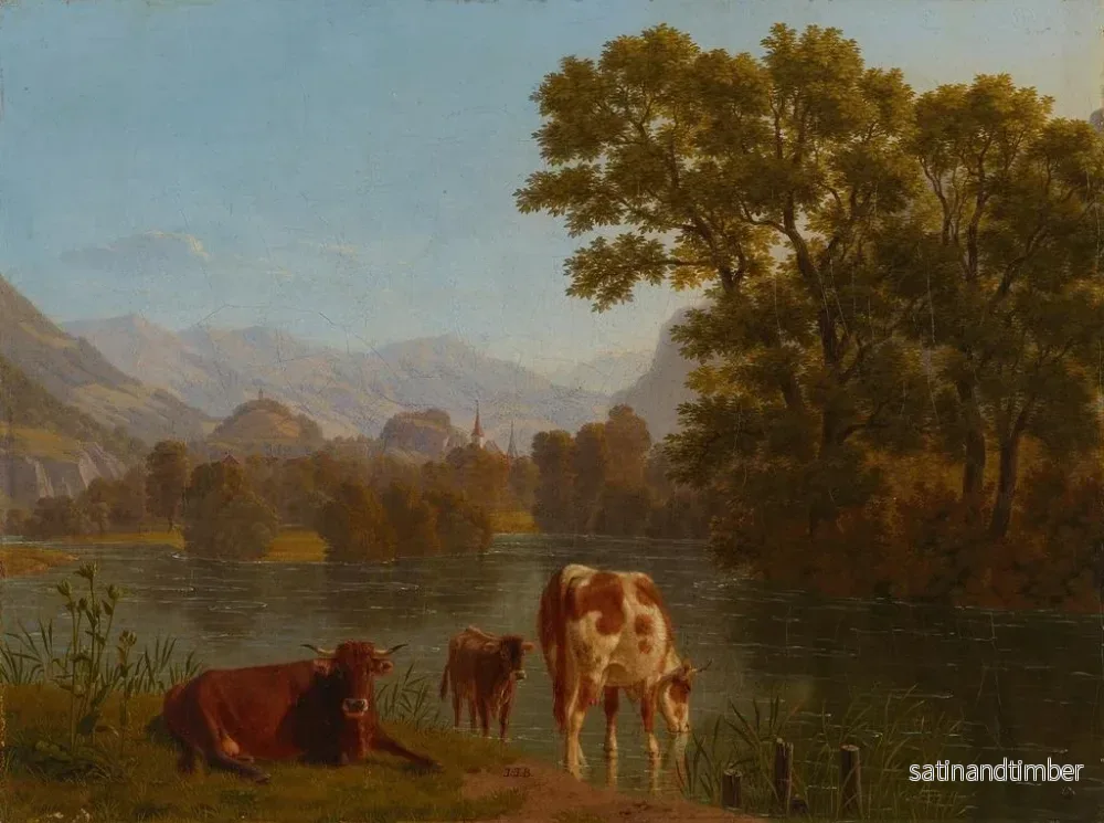 Reproduktion av målningen Landskap av Aare - Johann Jakob Biedermann - Bild 2