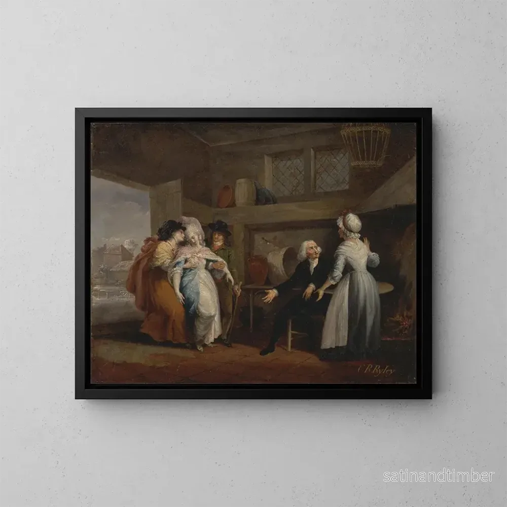 Reproduktion av målningen Le vicaire de Wakefield, vol. II, chap. III: Le retour d'Olivia - Charles Reuben Ryley