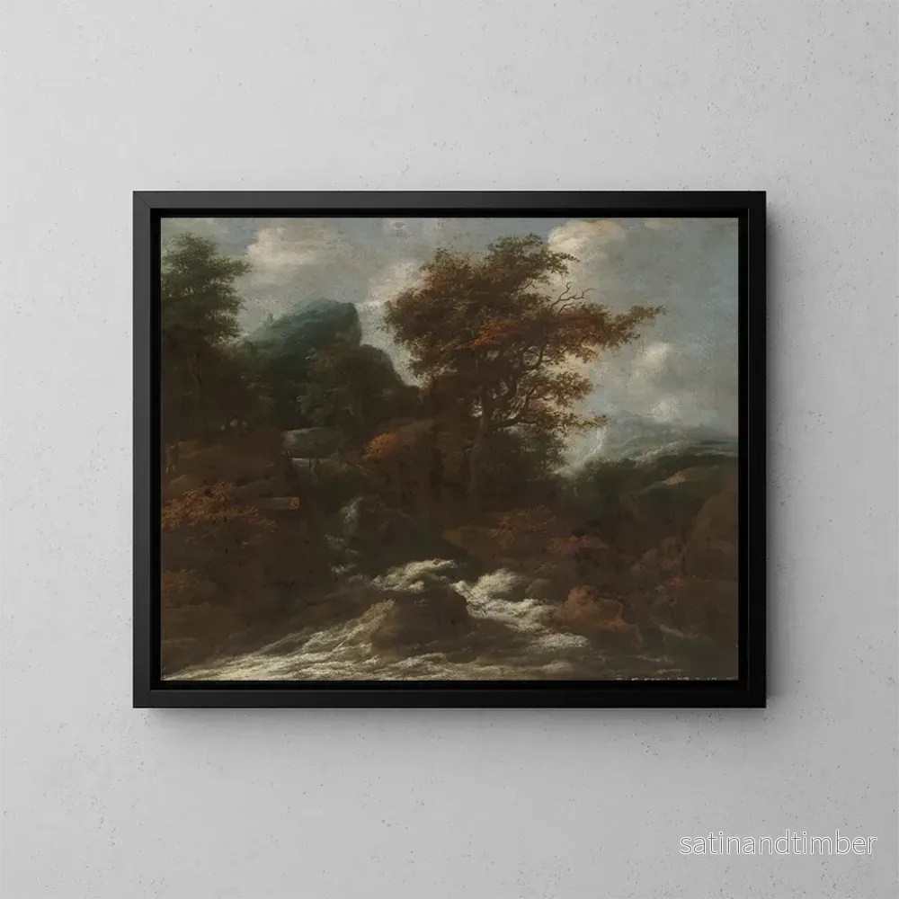 Reproduktion av målningen Landskap med vattenfall - Jacob Salomonsz van Ruysdael