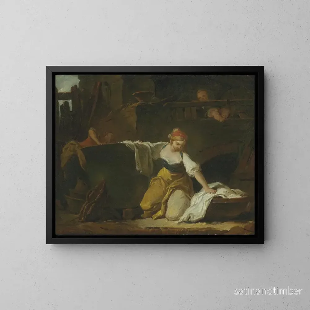 Reproduktion av målningen unga tvättare – Jean-Honoré Fragonard Reproduktion av målningen unga tvättare – Jean-Honoré Fragonard
