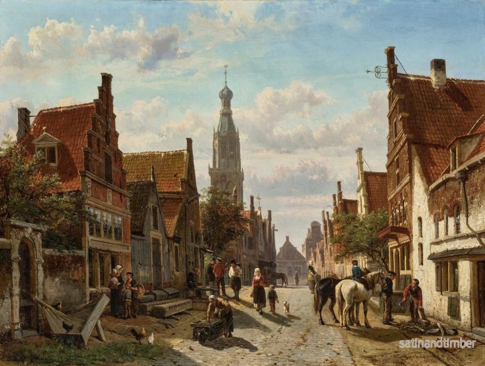 Reproduktion av målningen La rue Vijzel à Enkhuizen - Cornelis Springer - Bild 2