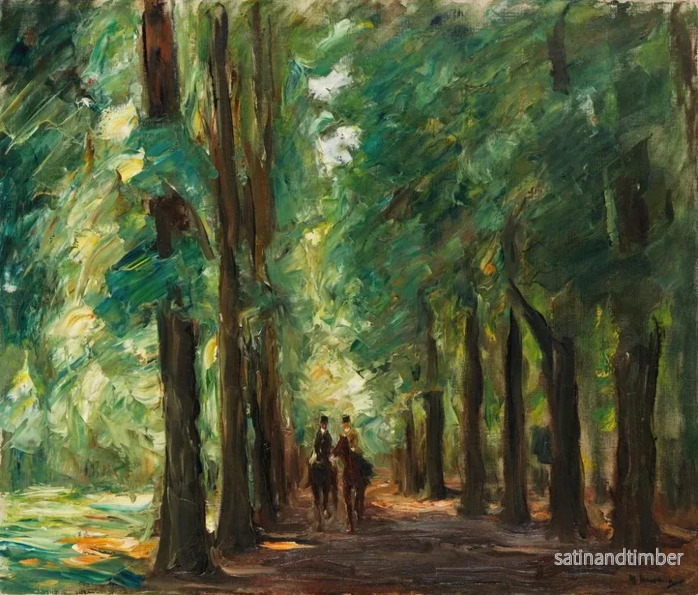 Reproduktion av målningen av två ryttare i alléen nära Sakrow - Max Liebermann - Bild 2