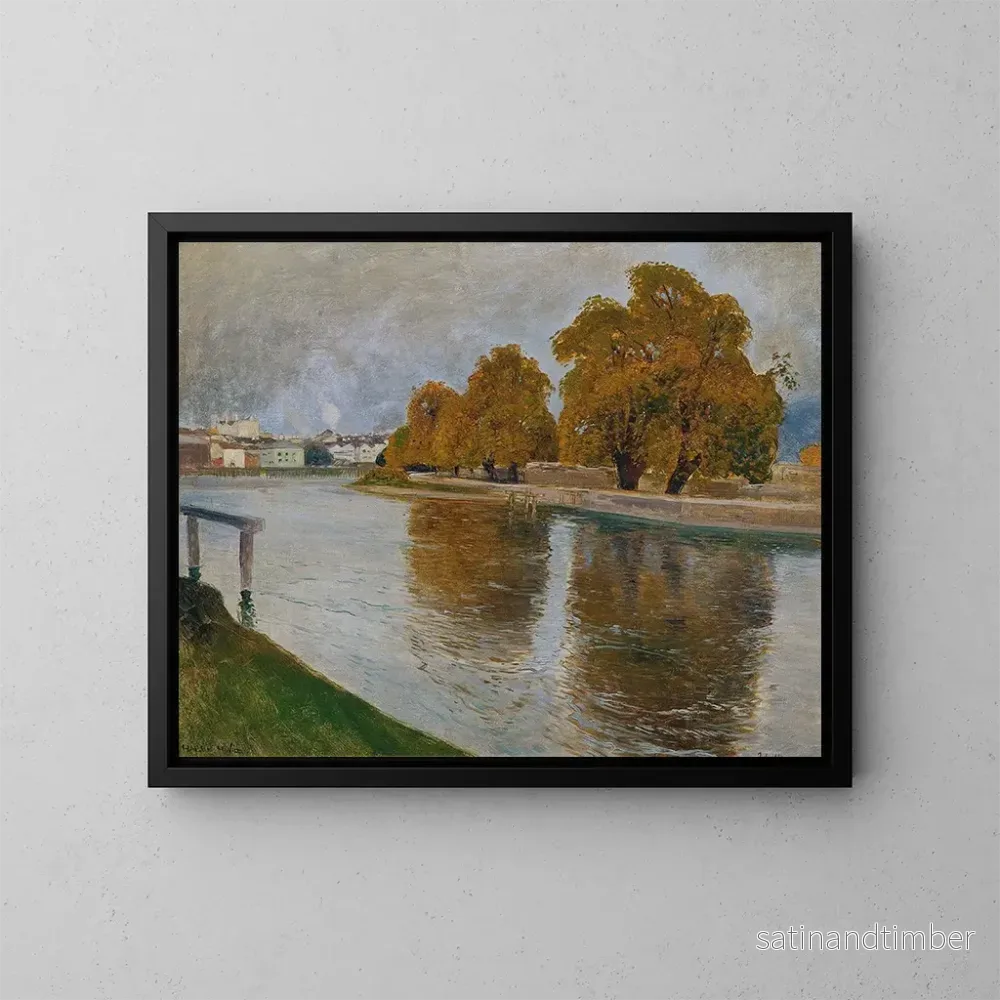 Reproduktion av målningen La Salzach nära Hallein - Hans Wild