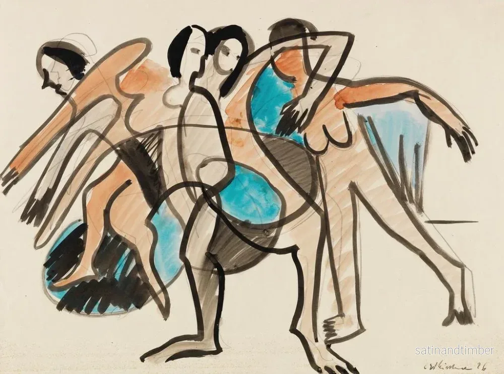 Reproduktion av målningen Dansgrupp - Ernst Ludwig Kirchner - Bild 2