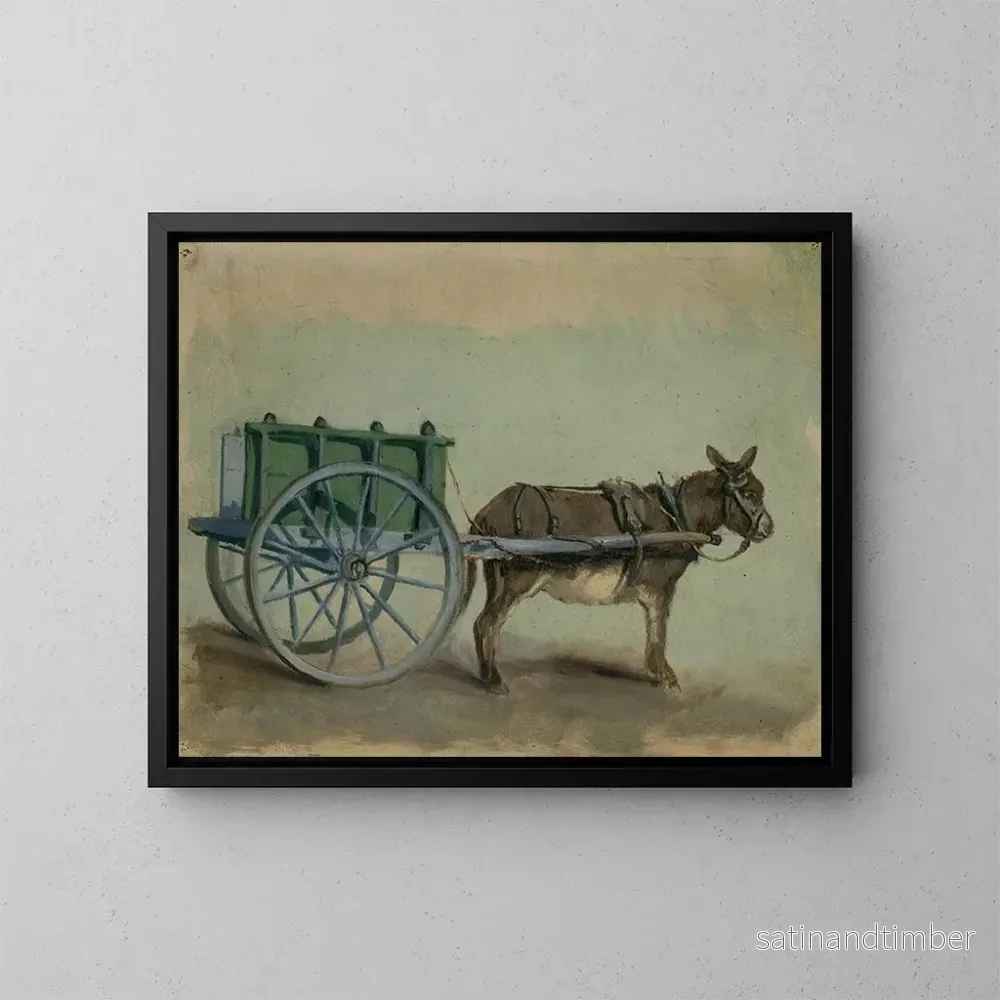 Reproduktion av målningen Harnachements de âne au chariot - Floris Verster