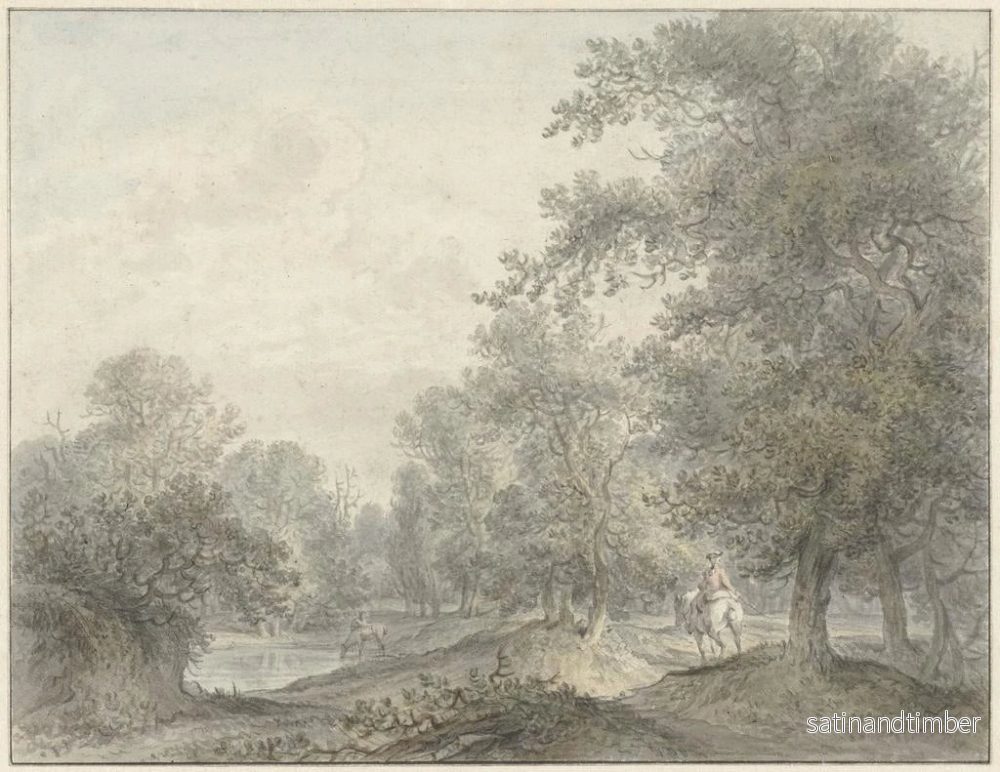 Reproduktion av målningen Landskapsbild av skog med ryttare och damm - Jacobus Versteegen - Bild 2