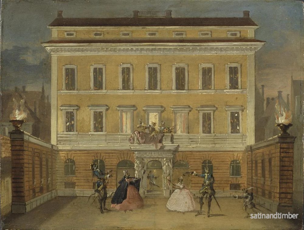 Reproduktion av målningen av apor som agerar framför guvernörens hus i Stockholm - Johan Pasch den äldre - Bild 2