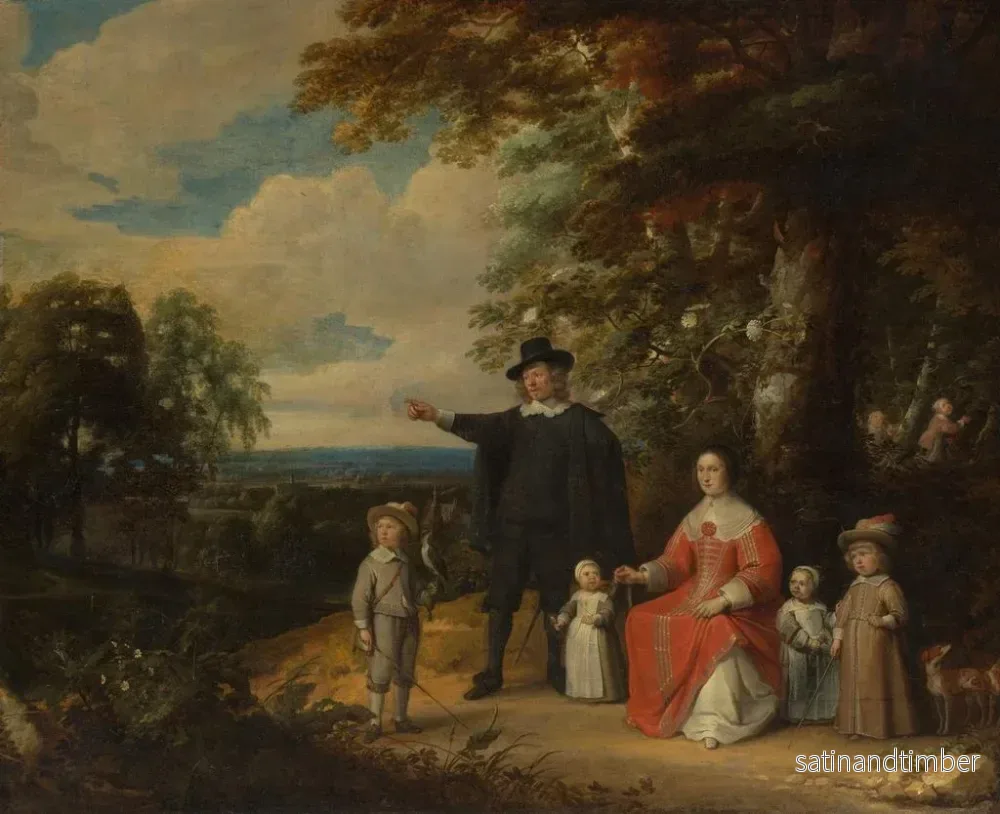 Reproduktion av målningen av familjeporträtt i landskap - Jacques d'Arthois - Bild 2
