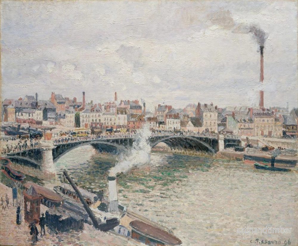 Reproduktion av målningen Morgon, en molnig dag i Rouen - Camille Pissarro - Bild 2