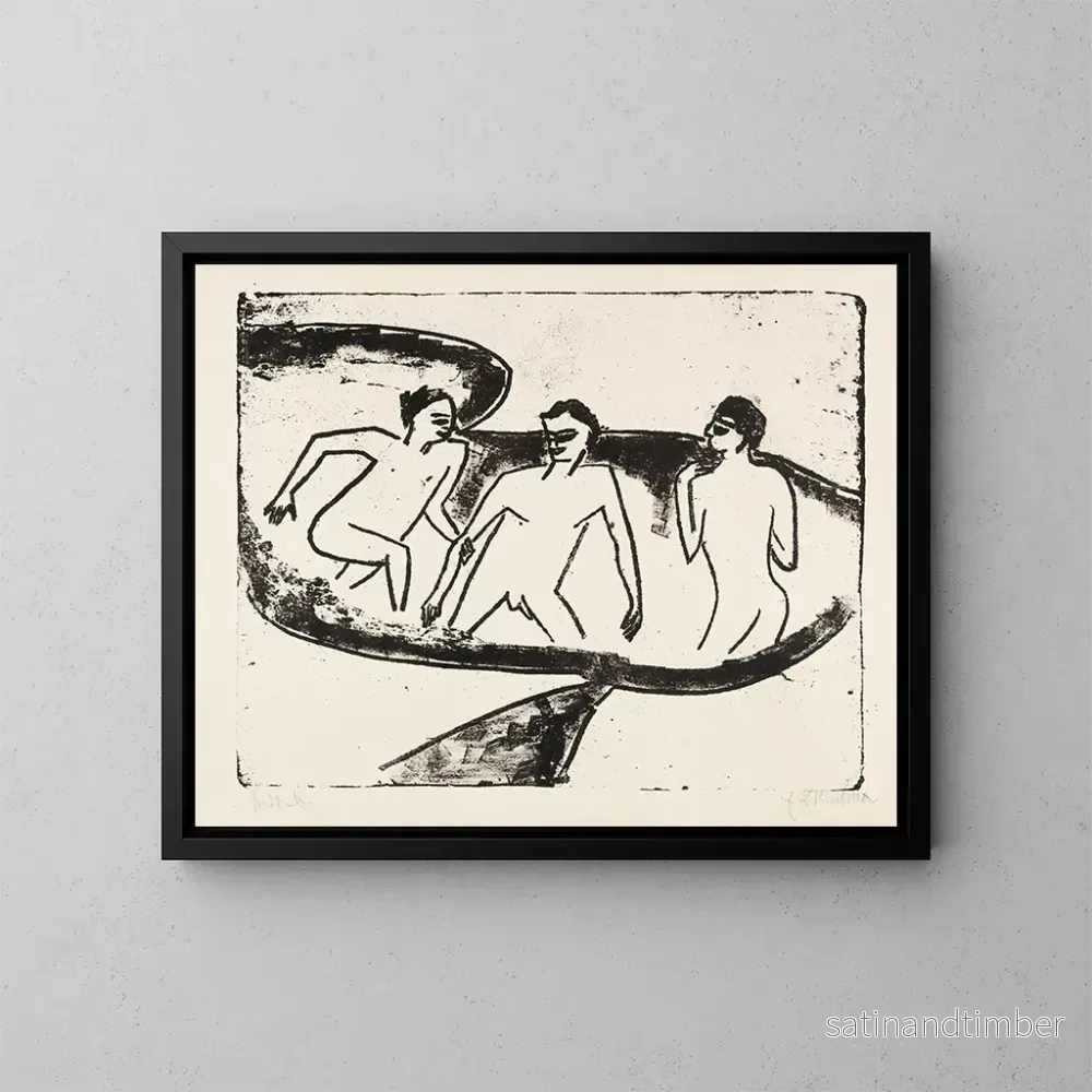 Reproduktion av målningen Tre akter i vattnet vid Moritzburg – Ernst Ludwig Kirchner Reproduktion av målningen Tre akter i vattnet vid Moritzburg – Ernst Ludwig Kirchner