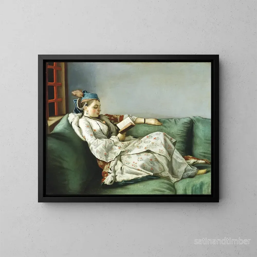 Reproduktion av målningen av Marie-Adélaïde av Frankrike i turkiska kläder - Jean-Étienne Liotard