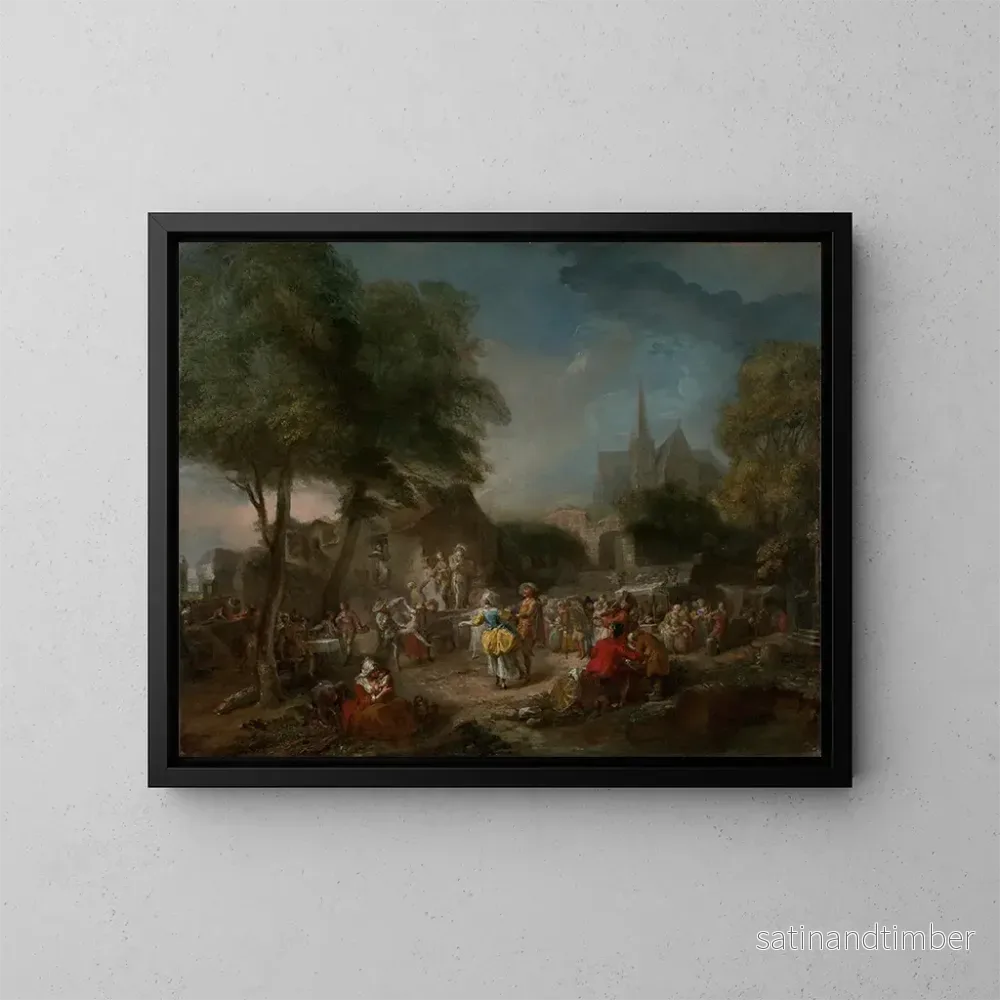 Reproduktion av målningen La danse de campagne - Gabriel de Saint-Aubin