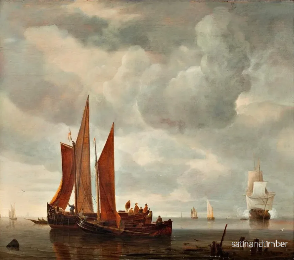 Reproduktion av målningen Båtar framför Dordrecht - Hendrick Jacobsz Dubbels - Bild 2