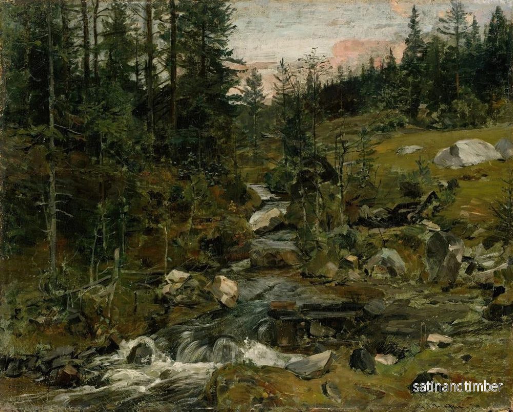 Reproduktion av målningen Ruisseau au crépuscule - Gerhard Munthe - Bild 2