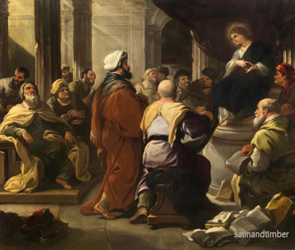 Reproduktion av målningen Le Christ parmi les docteurs - Luca Giordano - Bild 2
