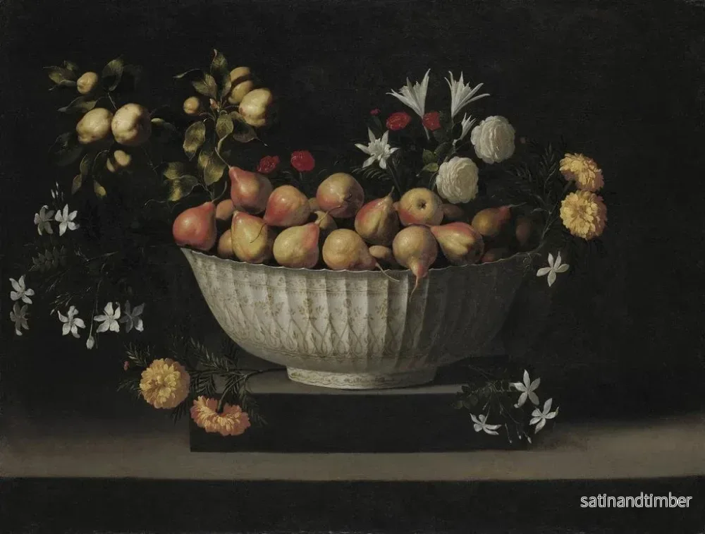 Reproduktion av målningen av blommor och frukter i en porslinskål - Juan de Zurbarán - Bild 2
