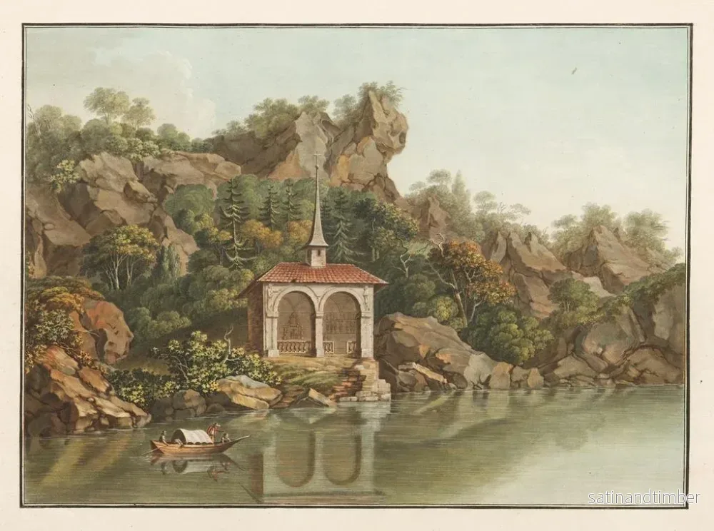 Reproduktion av målningen av Guillaume Tell-kapellet vid Vierwaldstättersee - Caspar Wolf - Bild 2