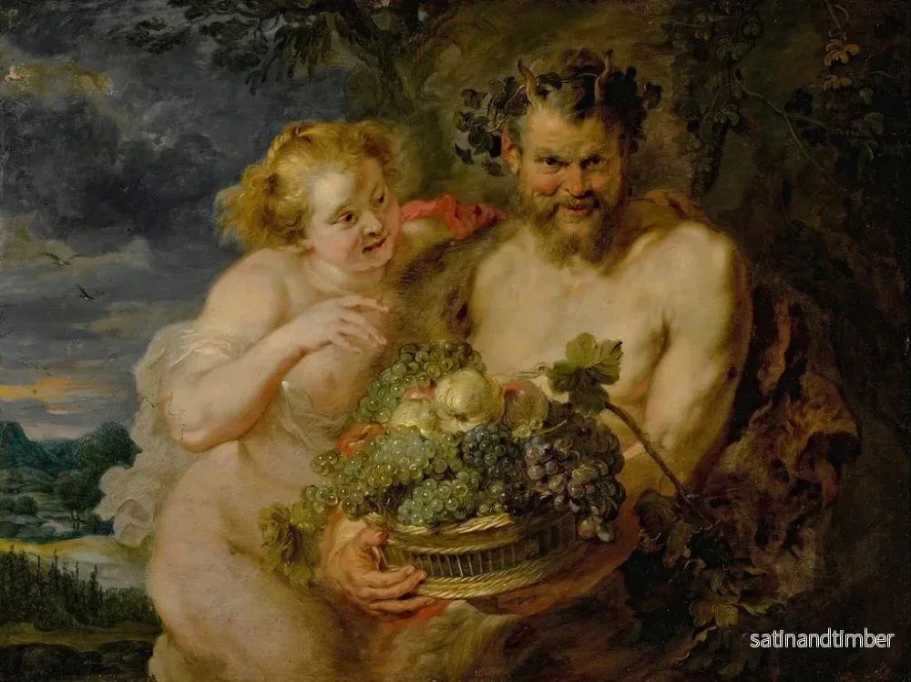 Reproduktion av målningen Satyre och bacchante - Ecole de Peter Paul Rubens - Bild 2