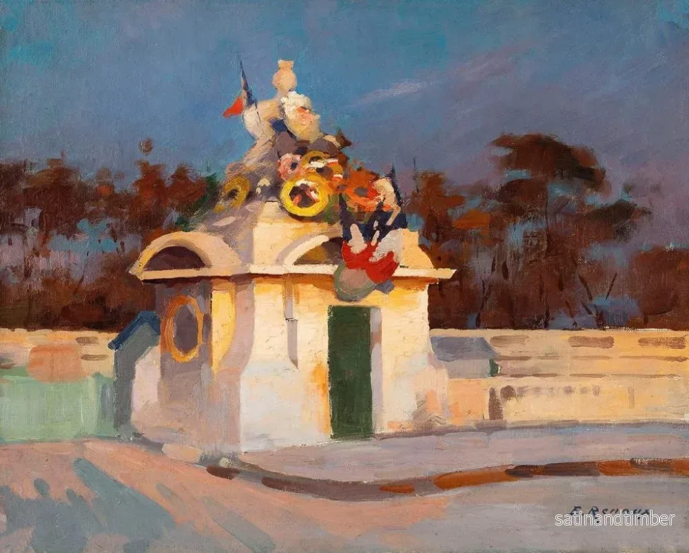 Reproduktion av målningen av Strasbourg stadsskylt vid Place de la Concorde - Ernest Jules Renoux - Bild 2