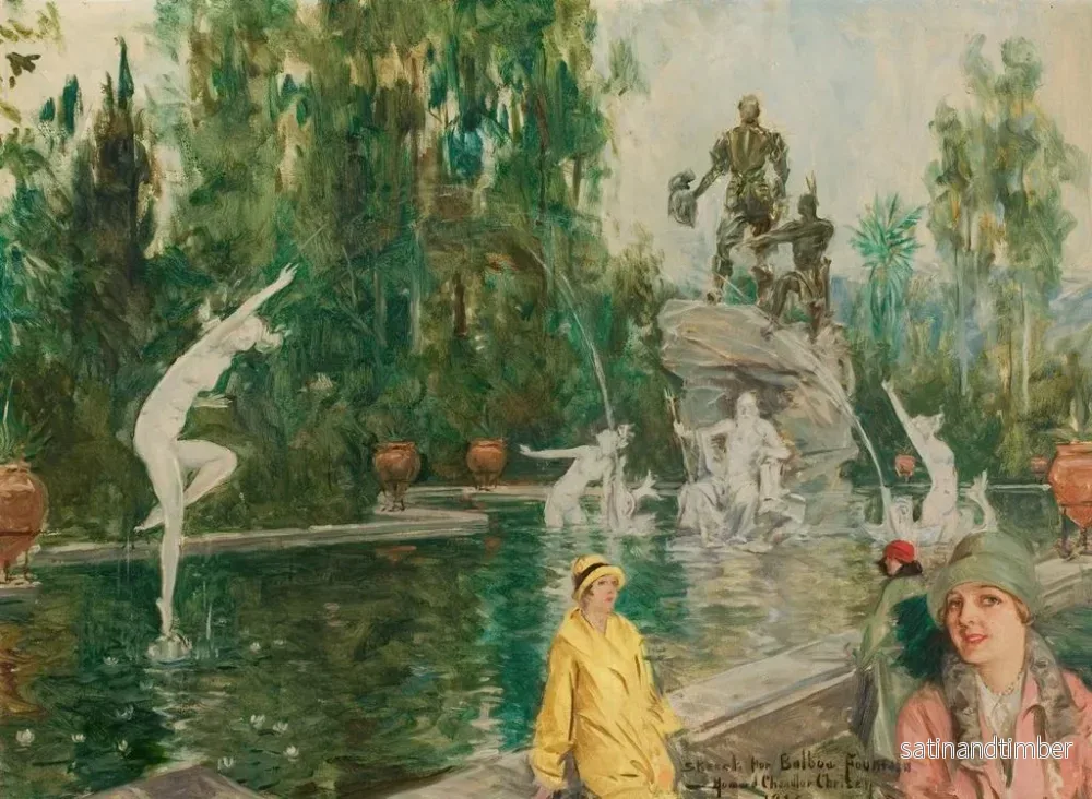 Reproduktion av målningen Esquisse för fontänen Balboa - Howard Chandler Christy - Bild 2