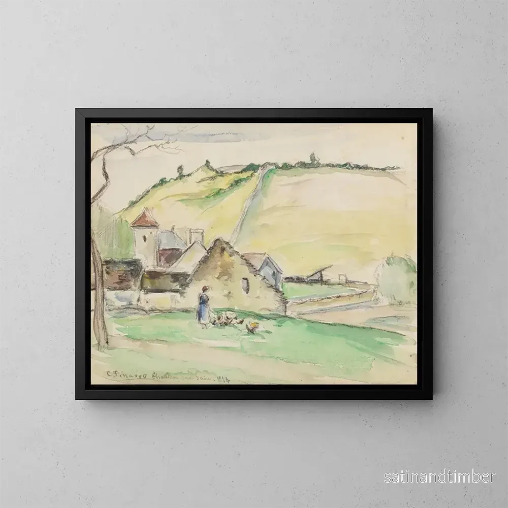 Reproduktion av målningen La ferme Châtillon-sur-Seine - Camille Pissarro