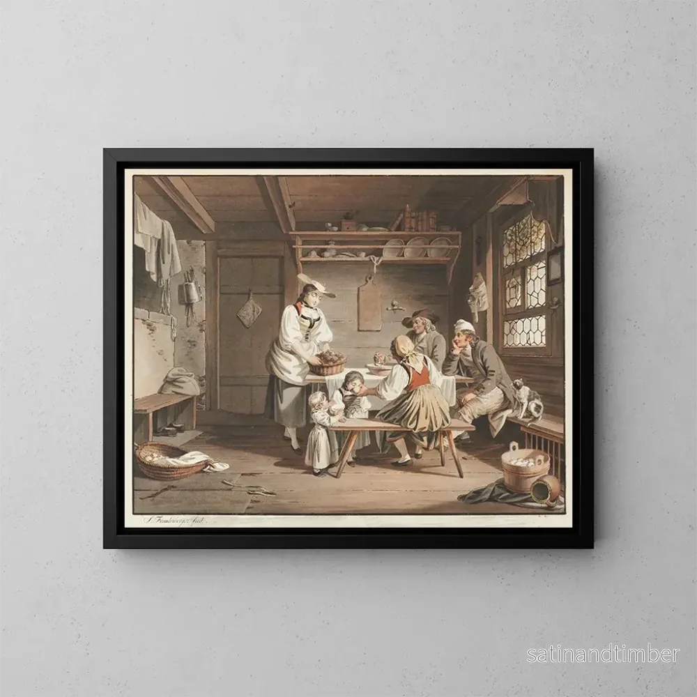 Reproduktion av målningen Le Repas de paysan - Sigmund Freudenberger