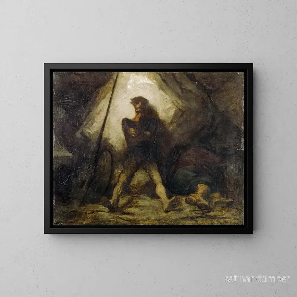 Reproduktion av målningen La veille de Don Quichotte – Honoré Daumier Reproduktion av målningen La veille de Don Quichotte – Honoré Daumier