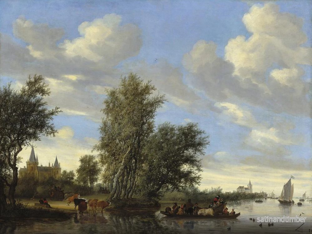 Reproduktion av målningen Landskapsflod med båtar - Jacob Salomonsz van Ruysdael - Bild 2