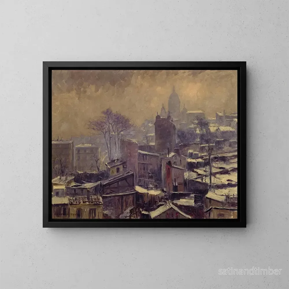 Reproduktion av målningen La neige sur le maquis de Montmartre - Georges Chenard-Huché