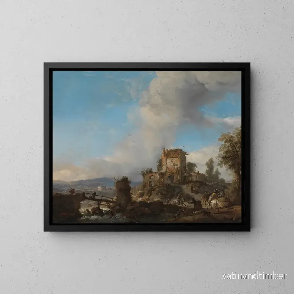 Reproduktion av målningen La Chasse au cerf - Philips Wouwerman