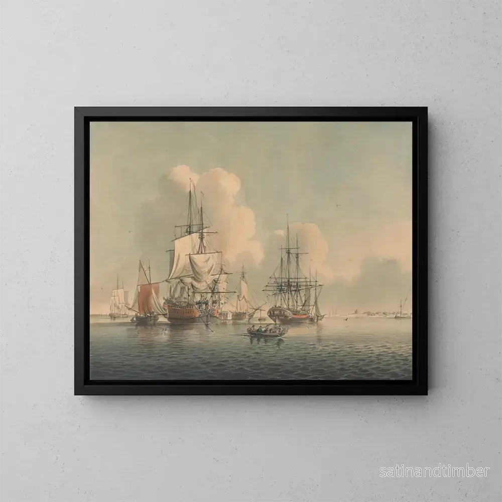 Reproduktion av målningen Hommes de guerre au large de Sheerness – John Harris Reproduktion av målningen Hommes de guerre au large de Sheerness – John Harris