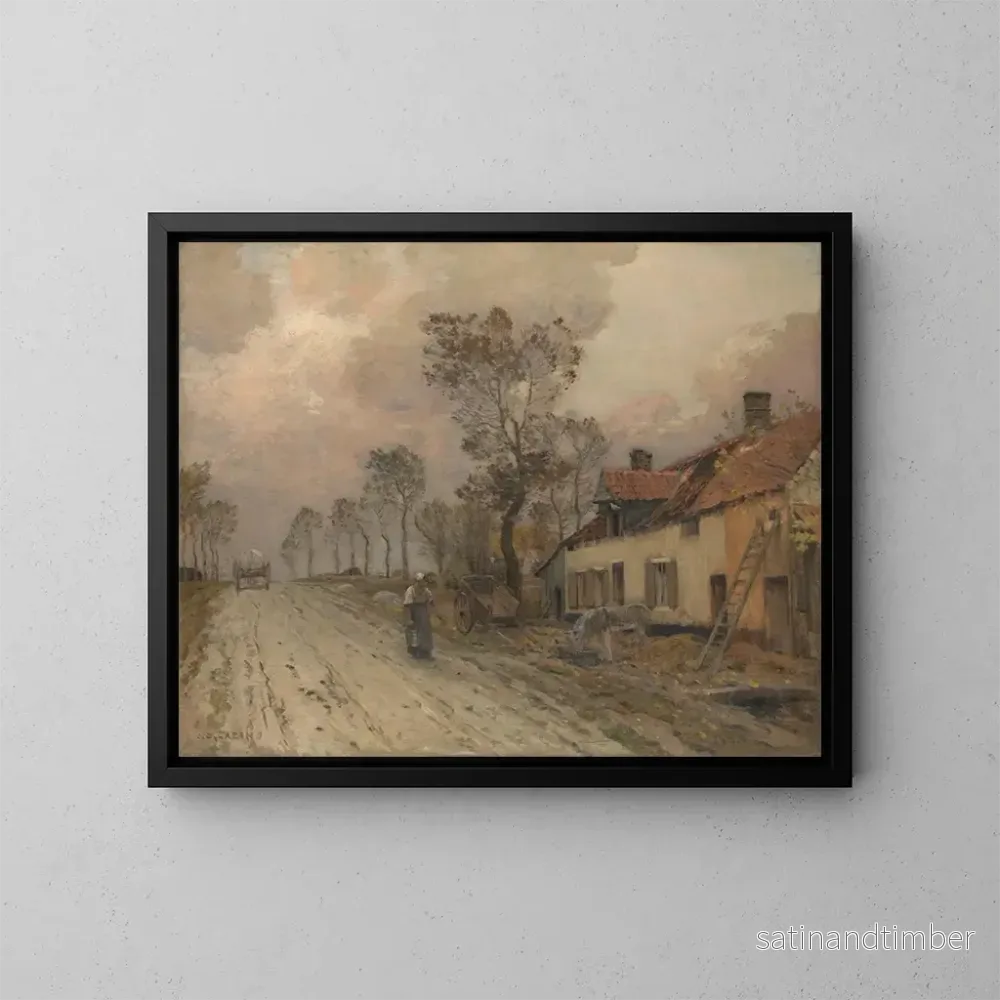 Reproduktion av målningen La Route Nationale à Samer - Jean-Charles Cazin