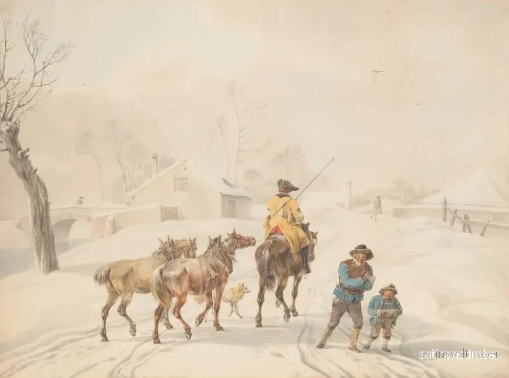 Reproduktion av målningen Postillon à cheval dans un paysage d'hiver - Wilhelm von Kobell - Bild 2