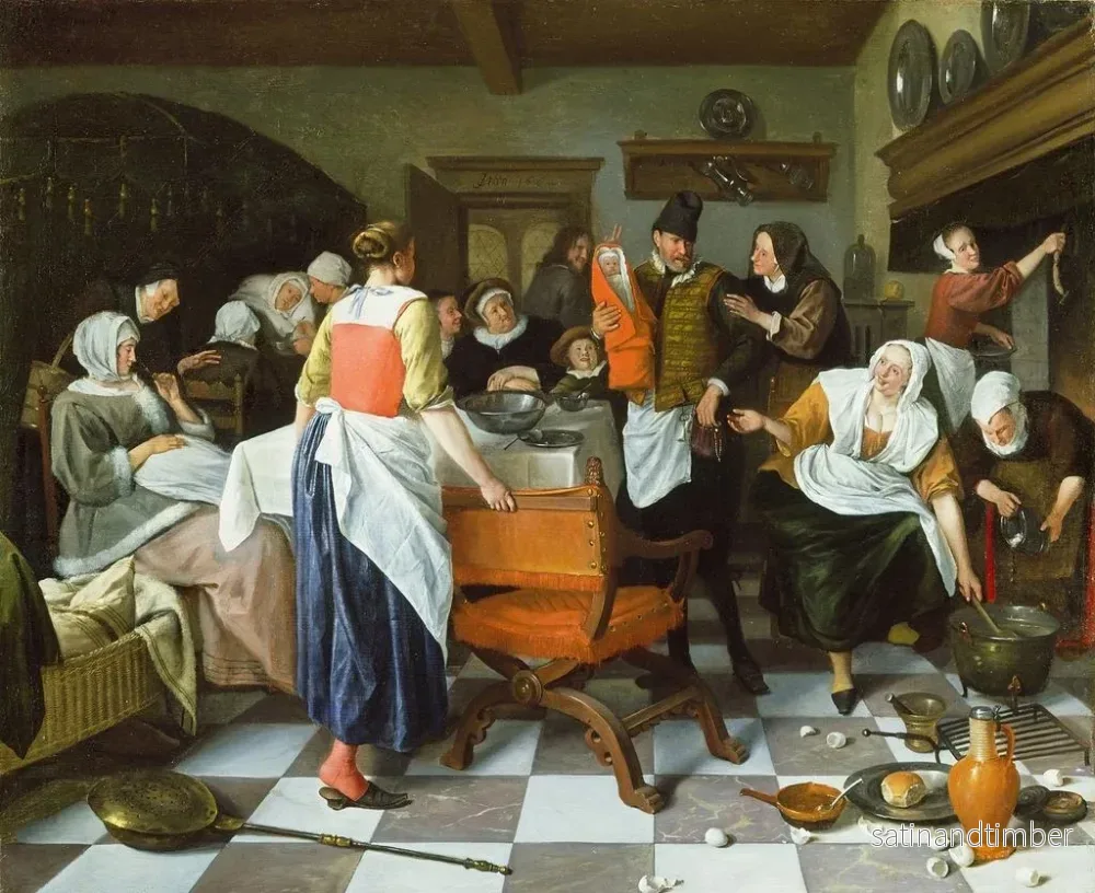 Reproduktion av målningen Firandet av födelsen - Jan Steen - Bild 2