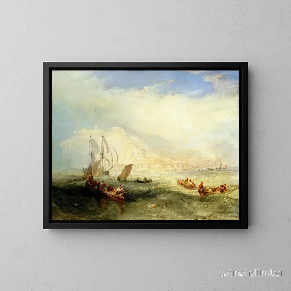 Reproduktion av målningen Fiske med lina till havs utanför Hastings – Joseph Mallord William Turner Reproduktion av målningen Fiske med lina till havs utanför Hastings – Joseph Mallord William Turner
