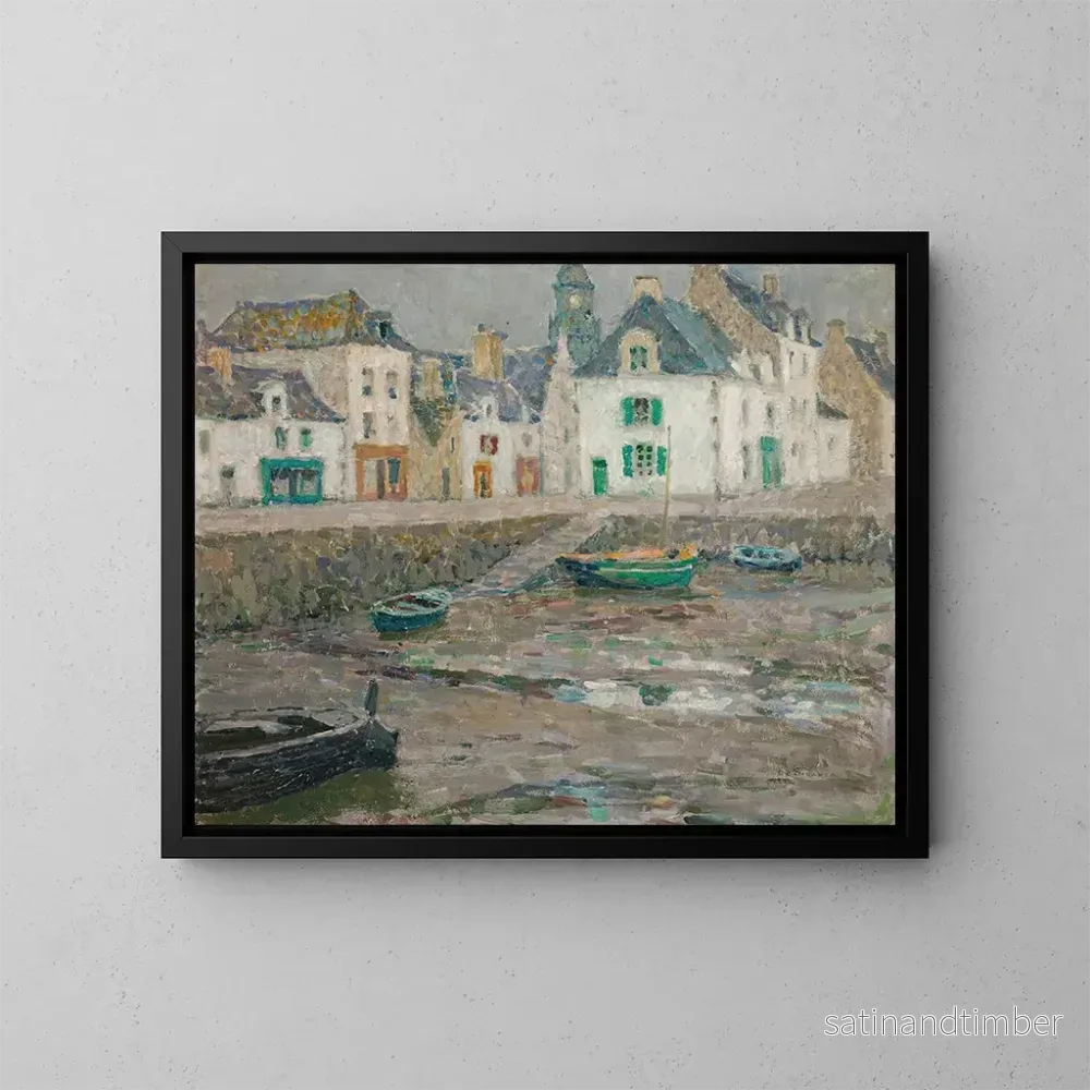 Reproduktion av målningen Les maisons des marins, Le Croisic - Henri Le Sidaner